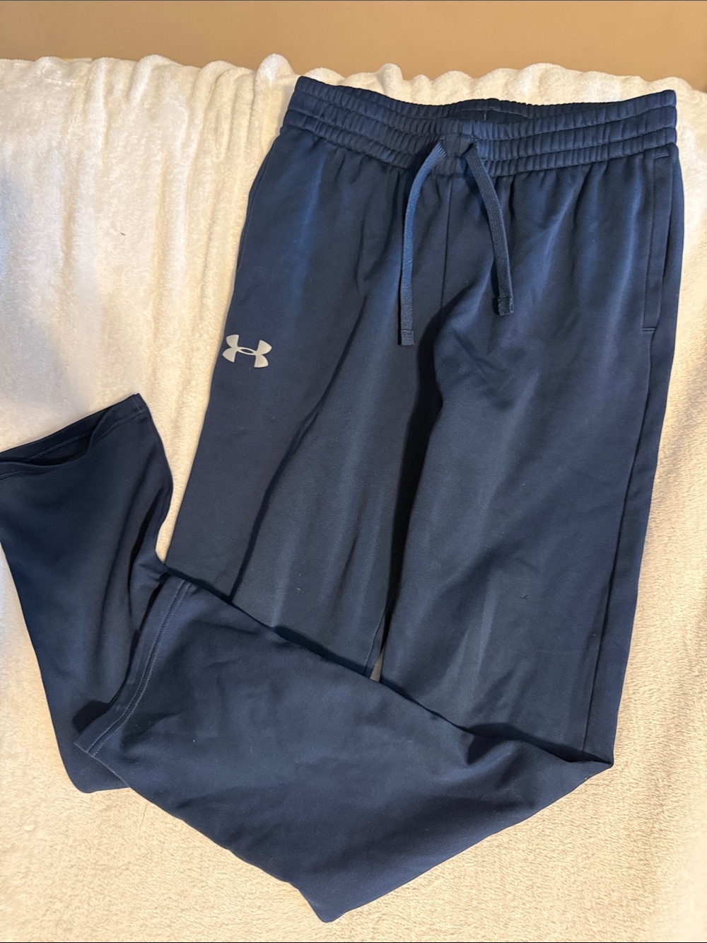Under Armour Navy Blue Kids Jogger Sweatpants with Logo